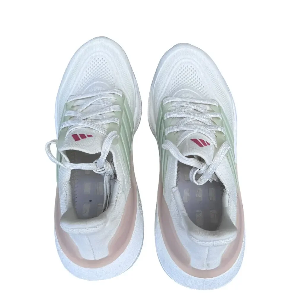 Adidas Ultraboost Light HQ6348 Womens 7 Running Shoes Non Dyed White Linen Green